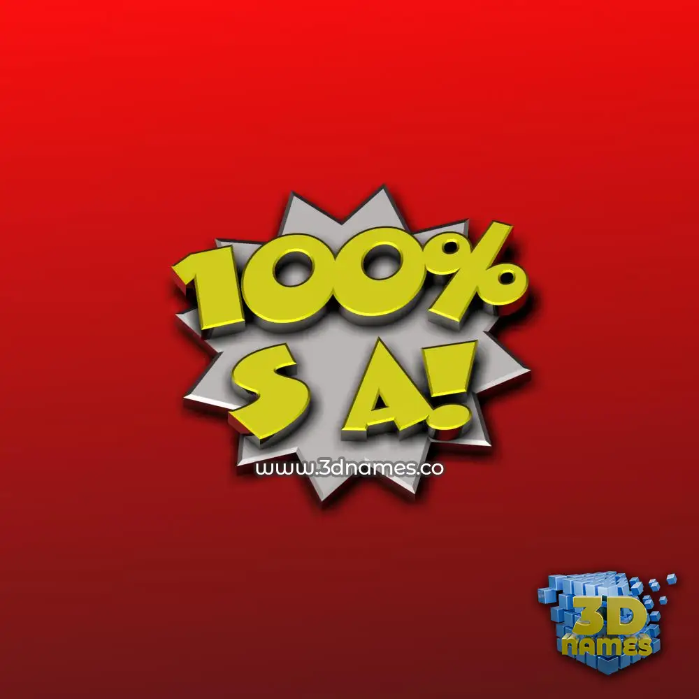 s a in 100 Percent style - 3D name wallpaper