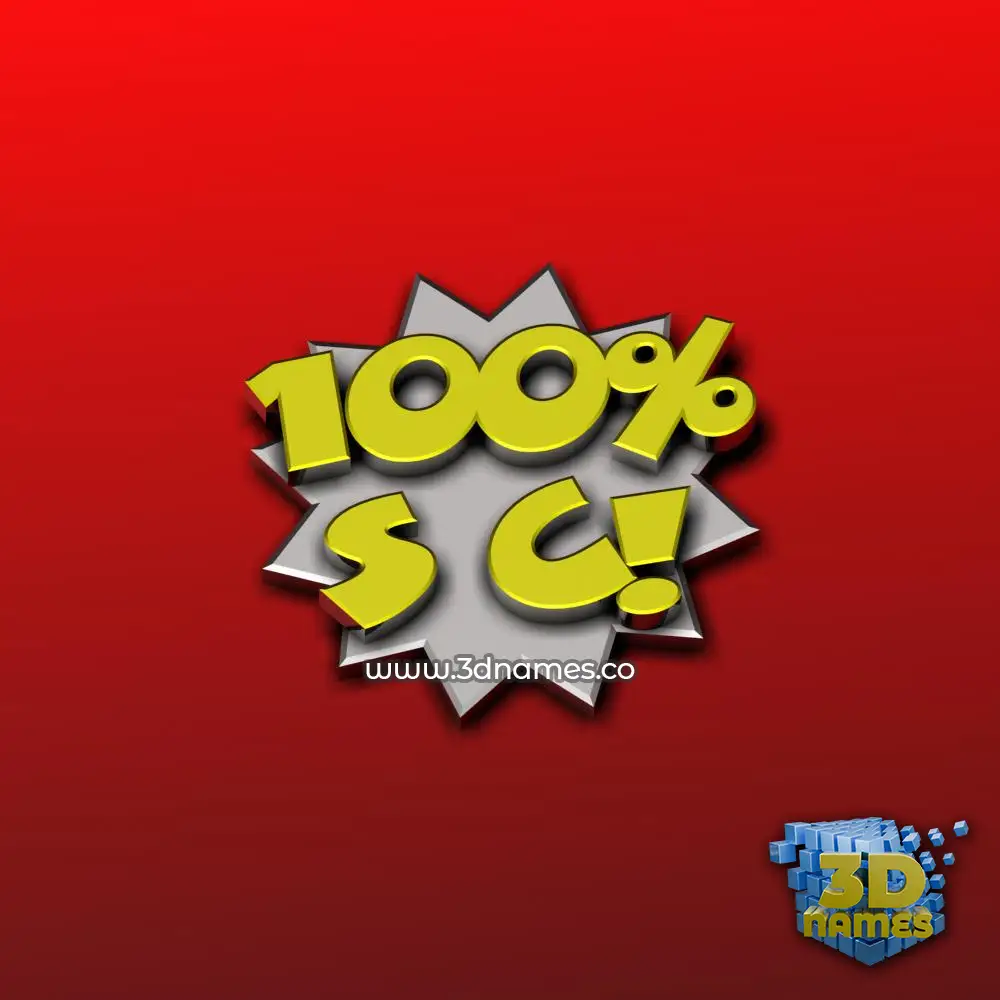 s c in 100 Percent style - 3D name wallpaper