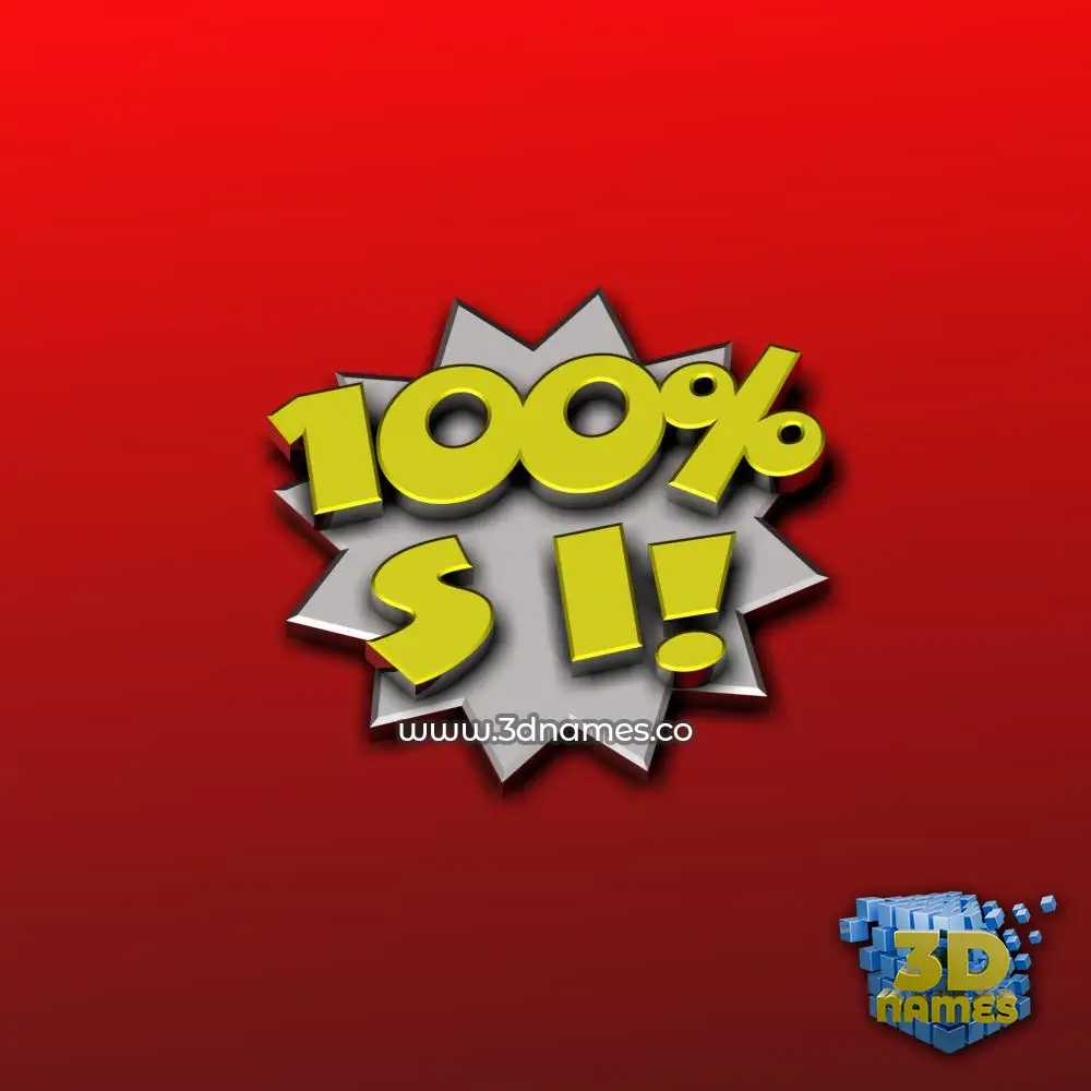 s i in 100 Percent style - 3D name wallpaper