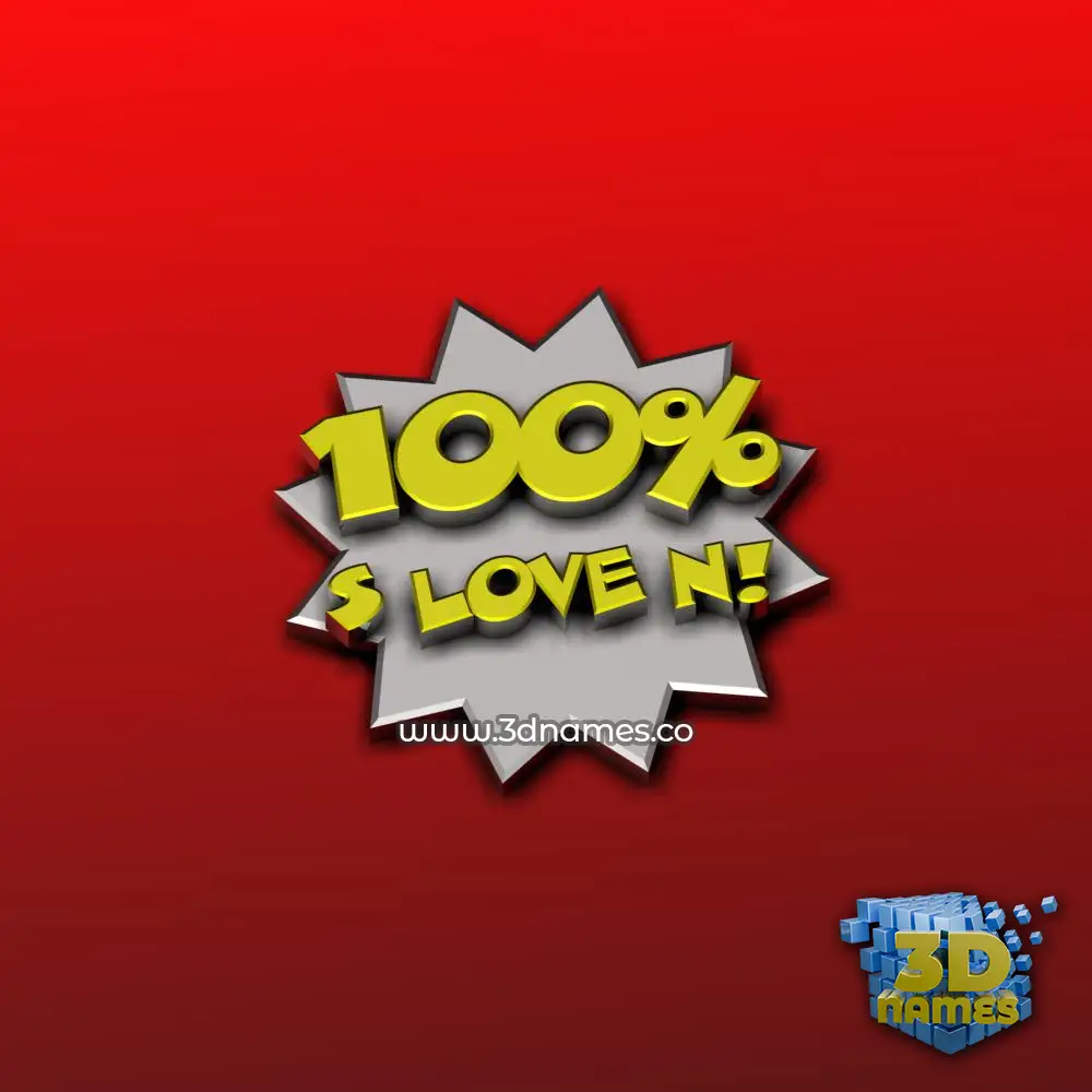s love n in 100 Percent style - 3D name wallpaper