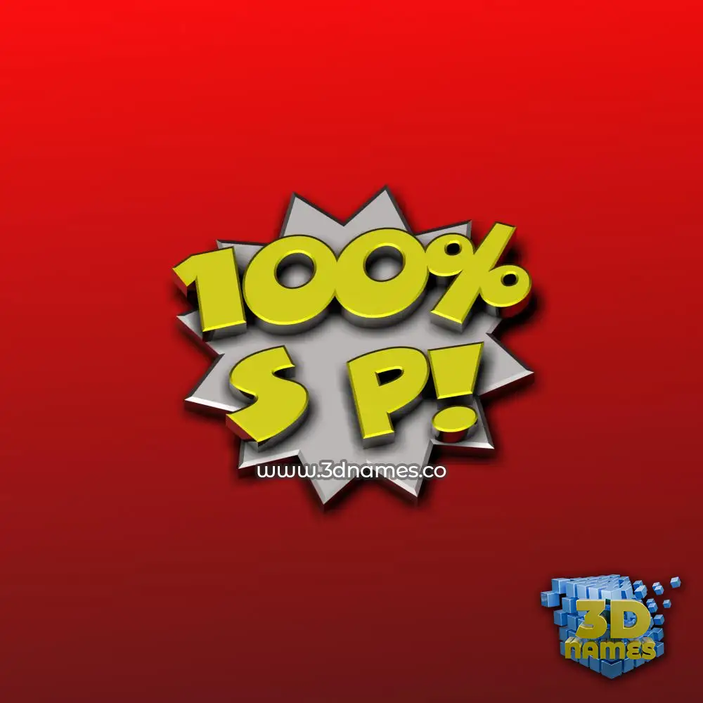 s p in 100 Percent style - 3D name wallpaper
