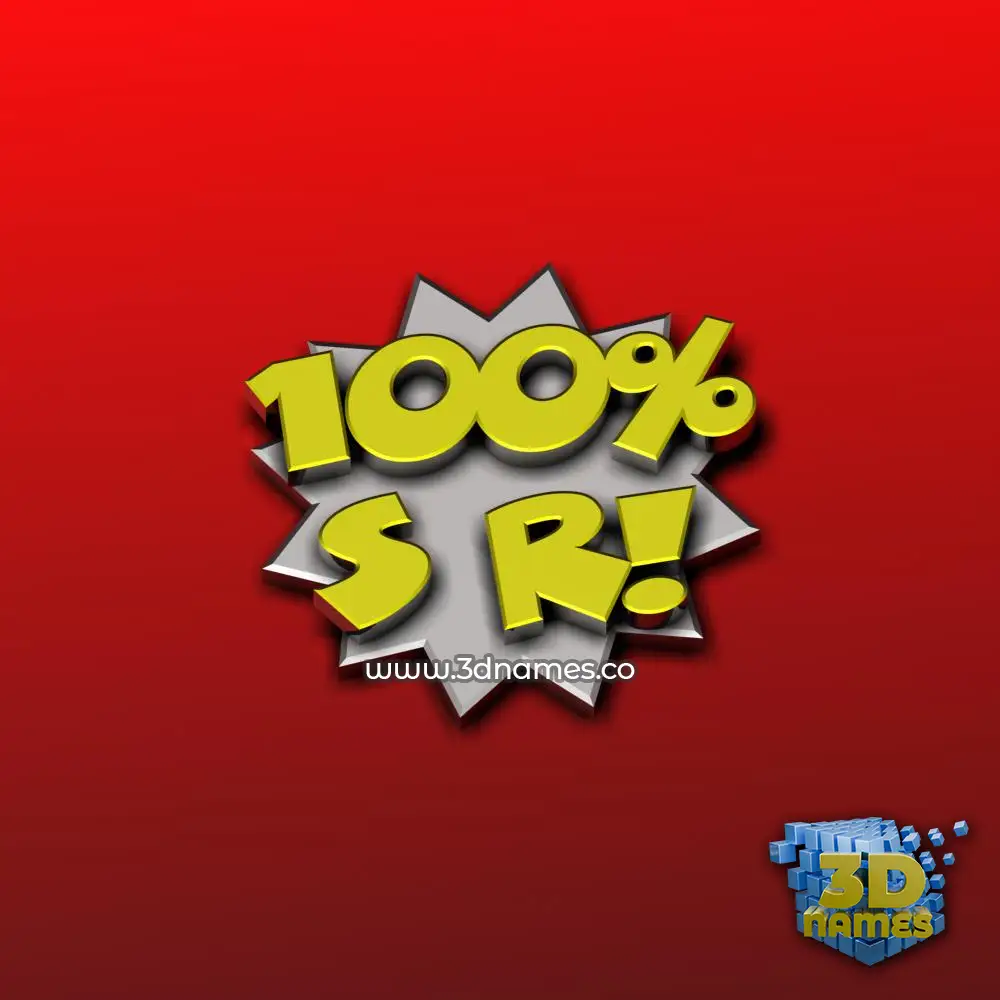 s r in 100 Percent style - 3D name wallpaper