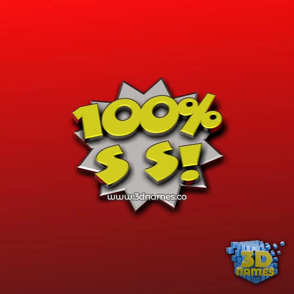 s s in 100 Percent style - 3D name wallpaper