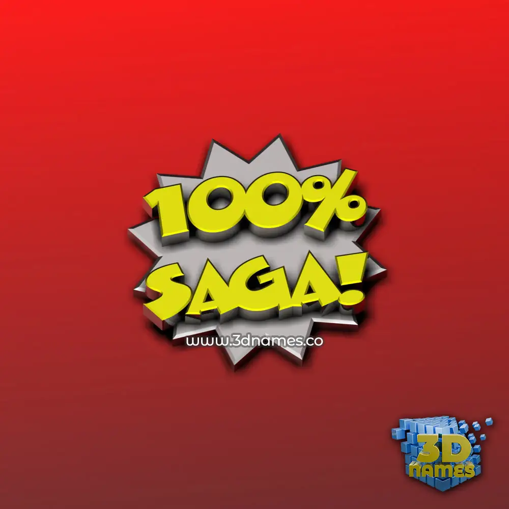 saga in 100 Percent style - 3D name wallpaper