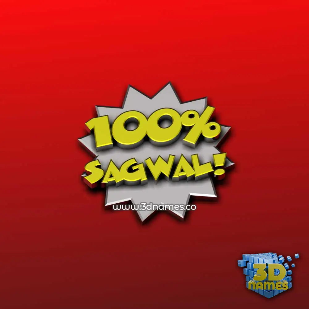 sagwal in 100 Percent style - 3D name wallpaper