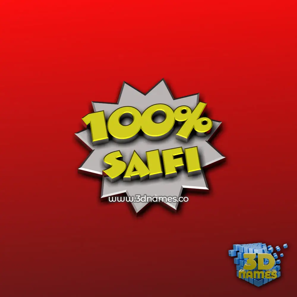 saifi in 100 Percent style - 3D name wallpaper