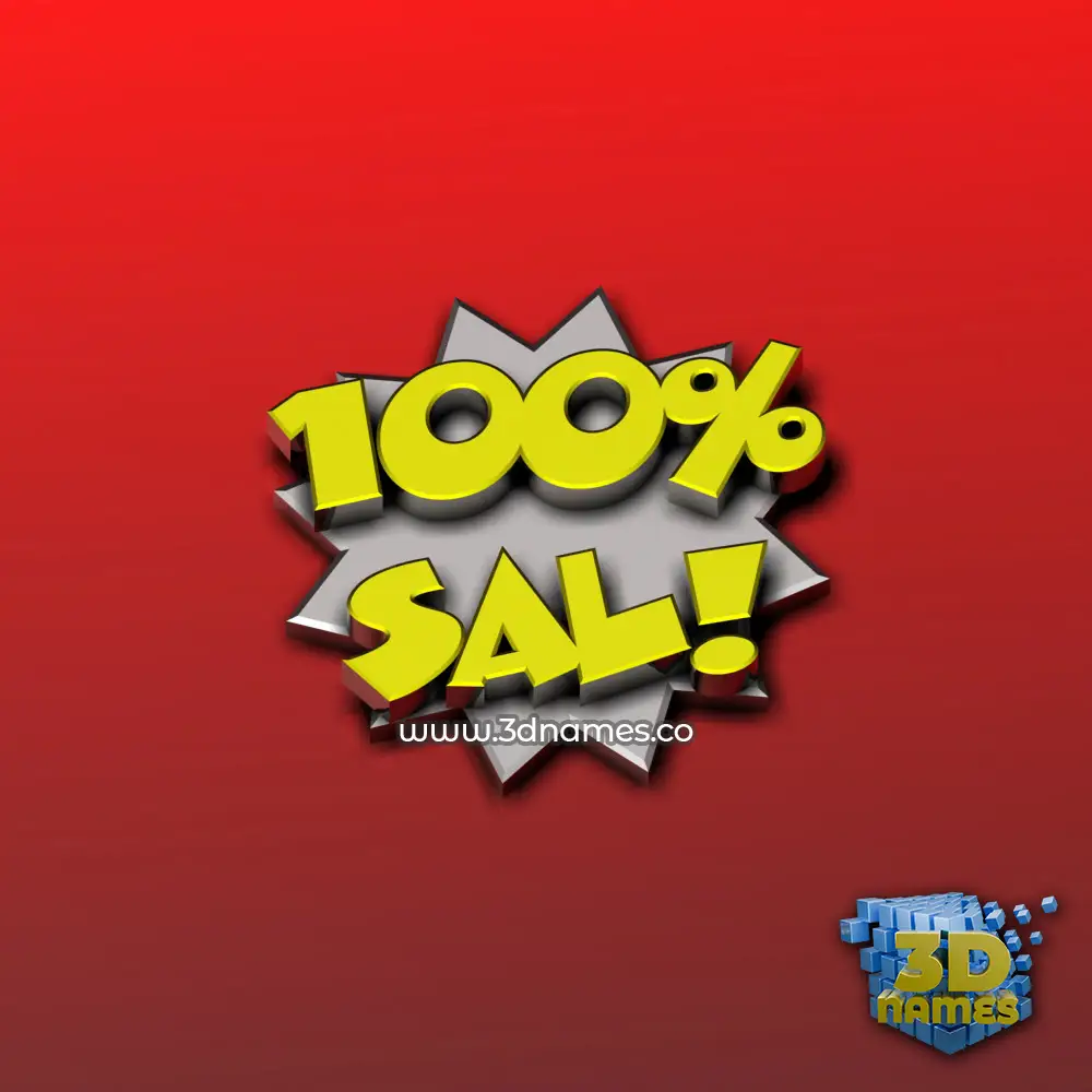 sal in 100 Percent style - 3D name wallpaper