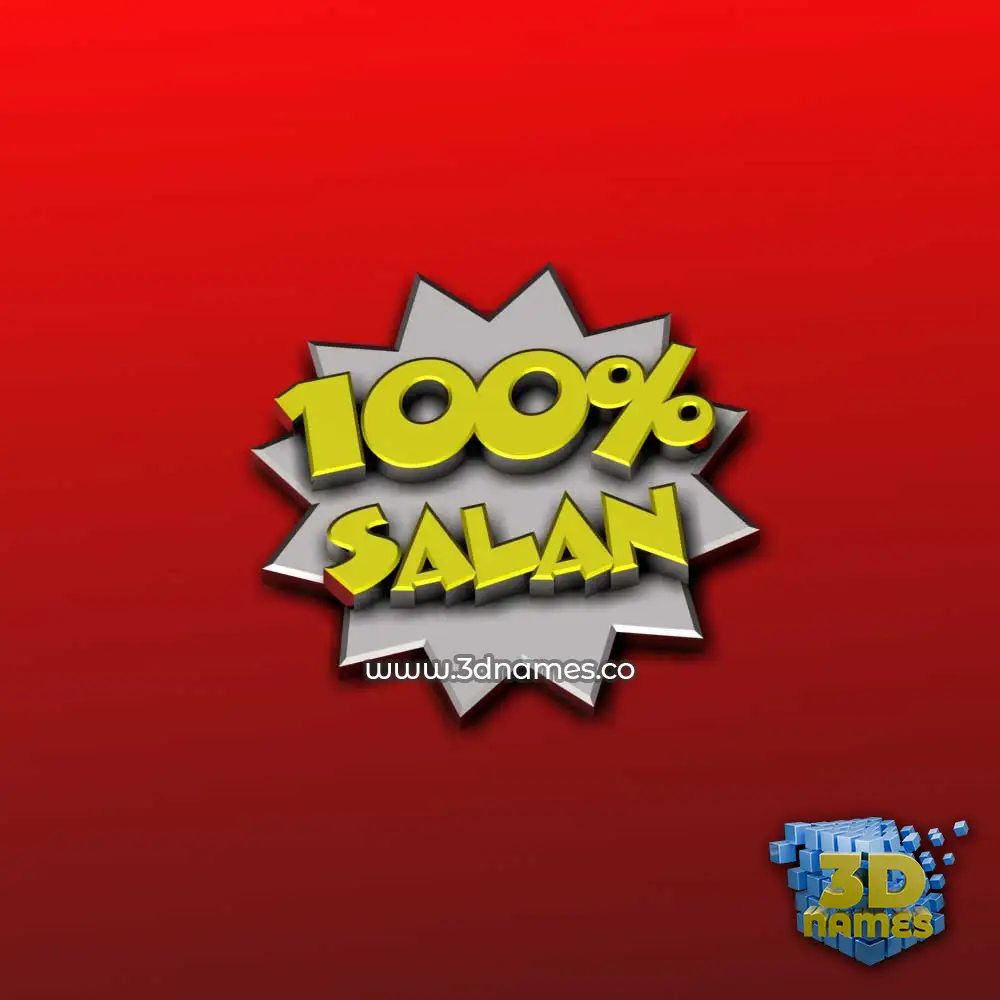 salan in 100 Percent style - 3D name wallpaper
