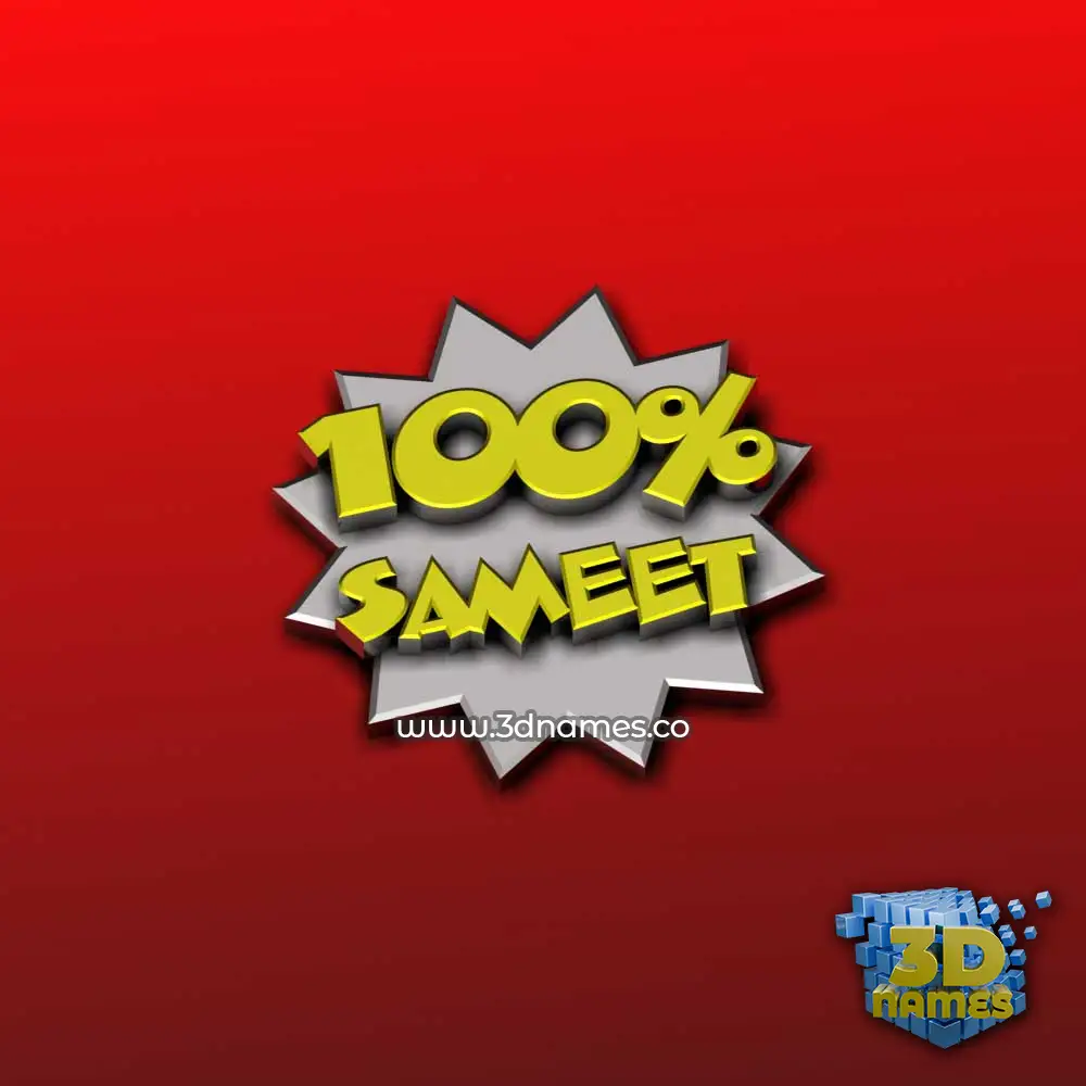 sameet in 100 Percent style - 3D name wallpaper