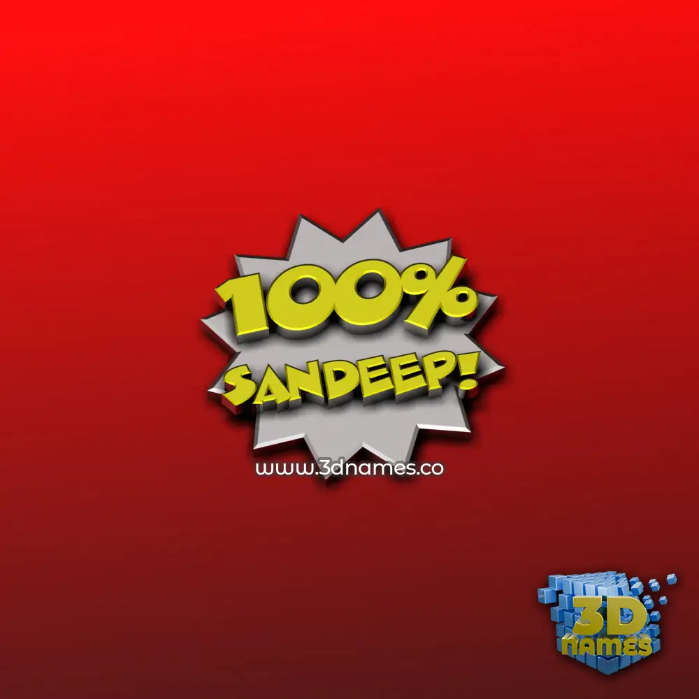sandeep in 100 Percent style - 3D name wallpaper
