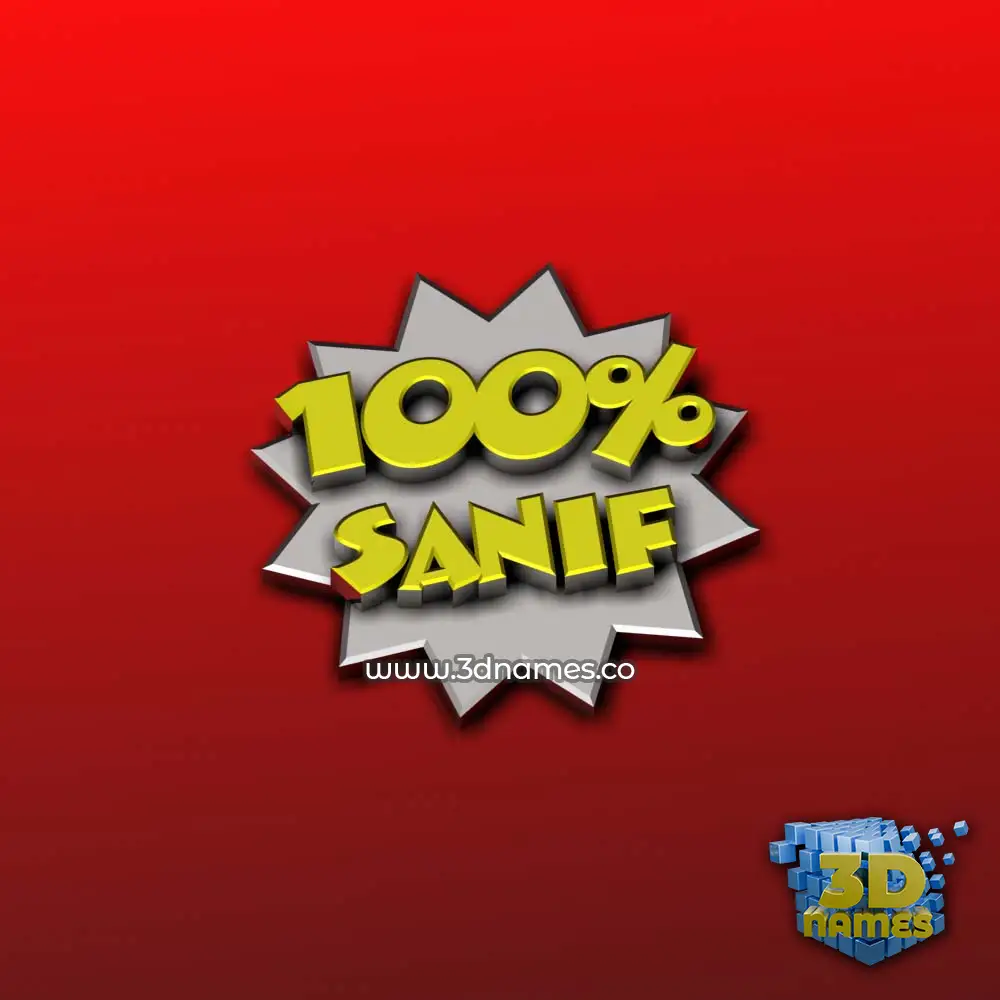 sanif in 100 Percent style - 3D name wallpaper