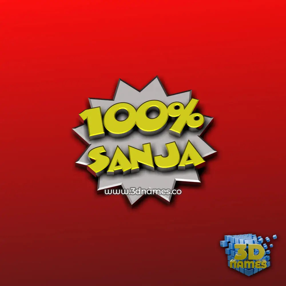 sanja in 100 Percent style - 3D name wallpaper