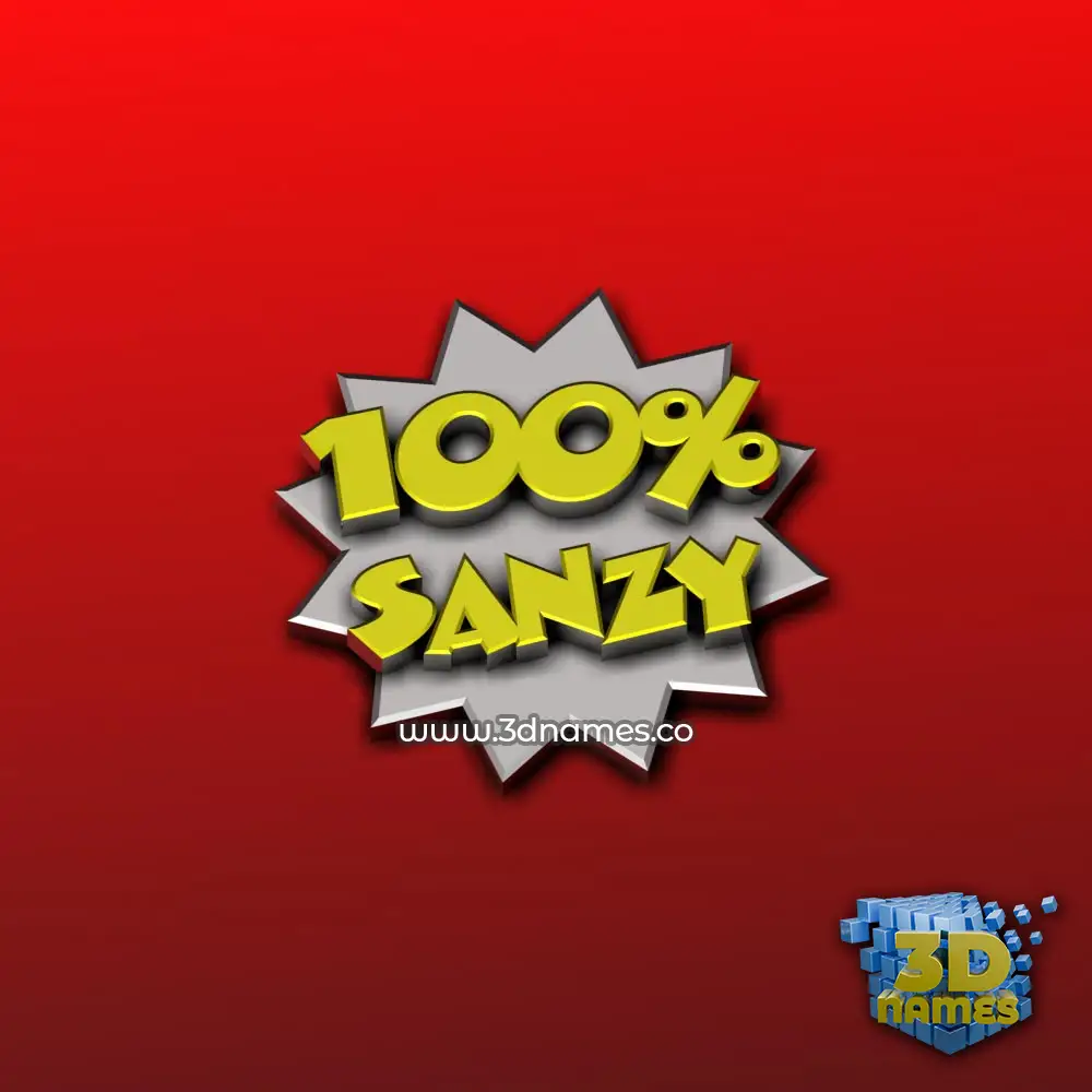 sanzy in 100 Percent style - 3D name wallpaper