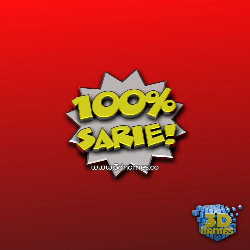 sarie in 100 Percent style - 3D name wallpaper