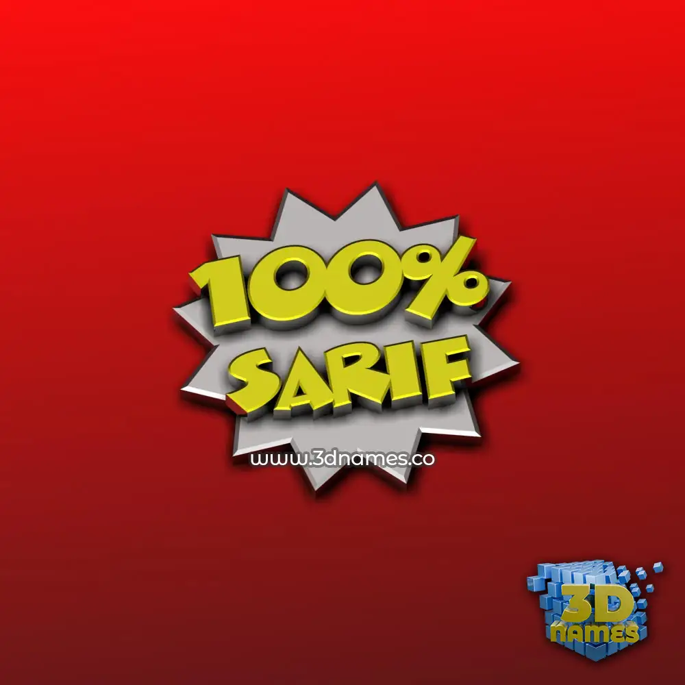 sarif in 100 Percent style - 3D name wallpaper