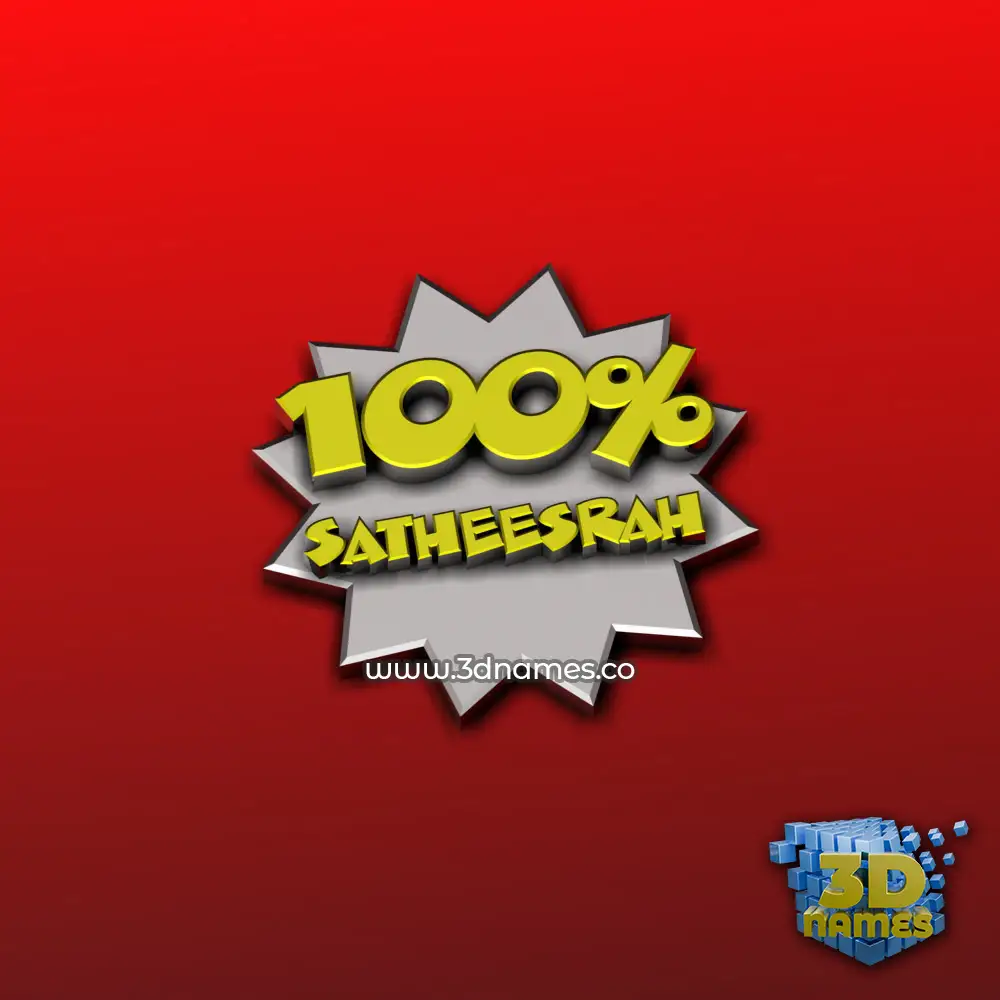 satheesrah in 100 Percent style - 3D name wallpaper