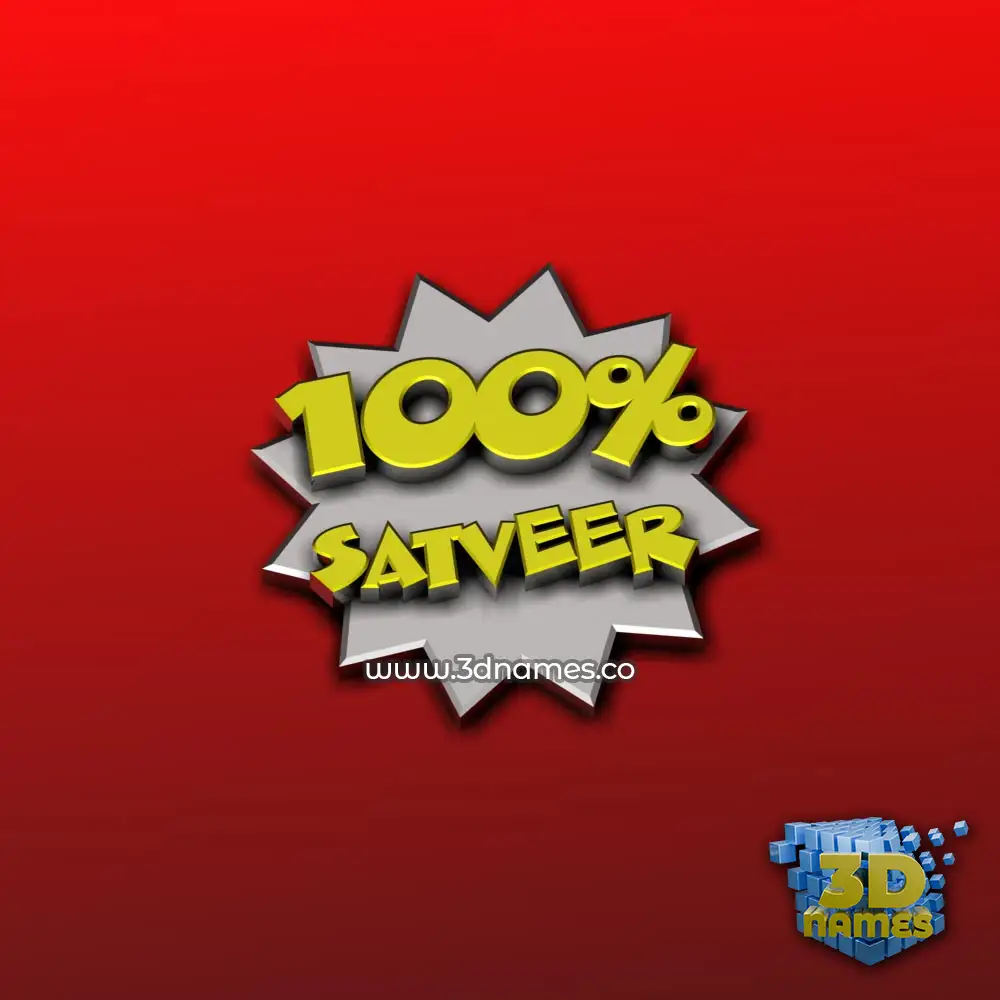 satveer in 100 Percent style - 3D name wallpaper