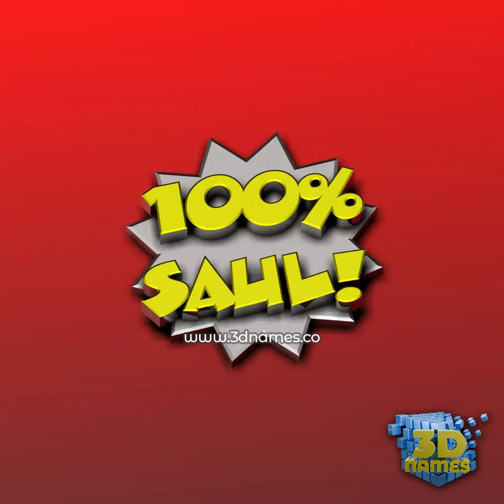 saul in 100 Percent style - 3D name wallpaper