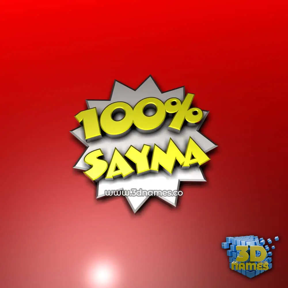 sayma in 100 Percent style - 3D name wallpaper