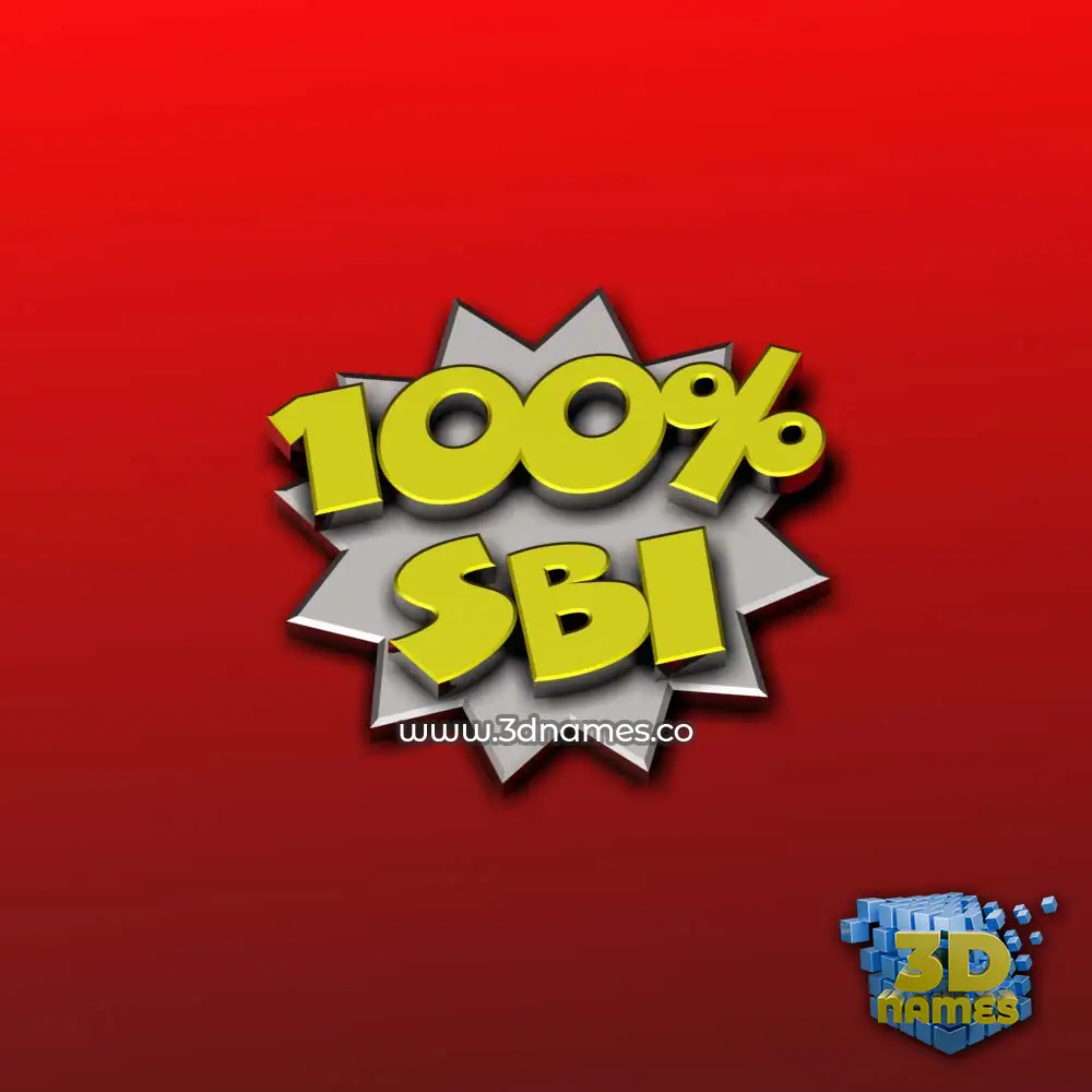 sbi in 100 Percent style - 3D name wallpaper