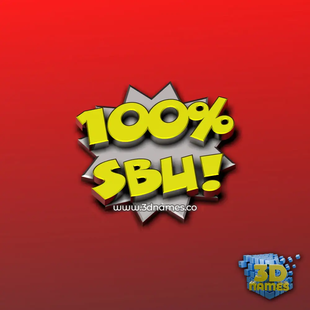 sbu in 100 Percent style - 3D name wallpaper