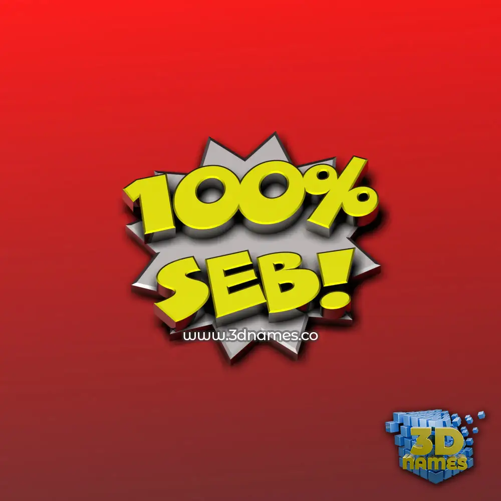 seb in 100 Percent style - 3D name wallpaper