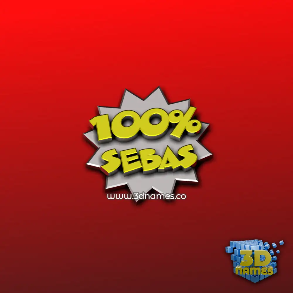 sebas in 100 Percent style - 3D name wallpaper