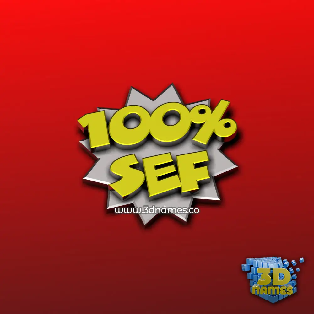 sef in 100 Percent style - 3D name wallpaper