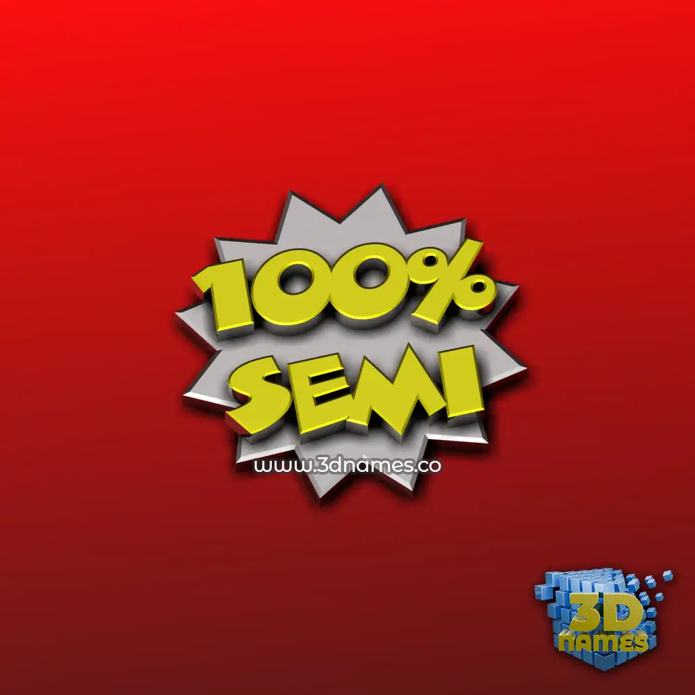 semi in 100 Percent style - 3D name wallpaper