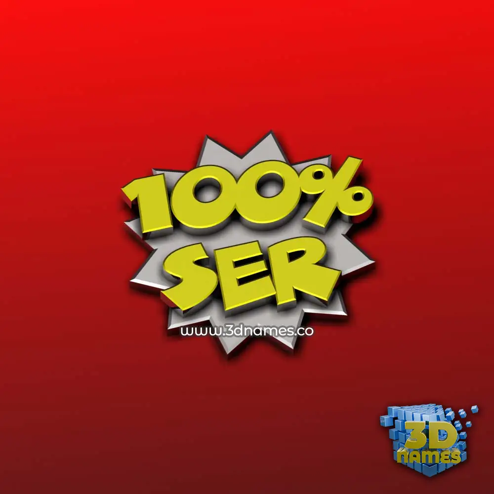 ser in 100 Percent style - 3D name wallpaper
