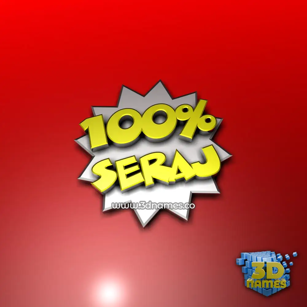 seraj in 100 Percent style - 3D name wallpaper