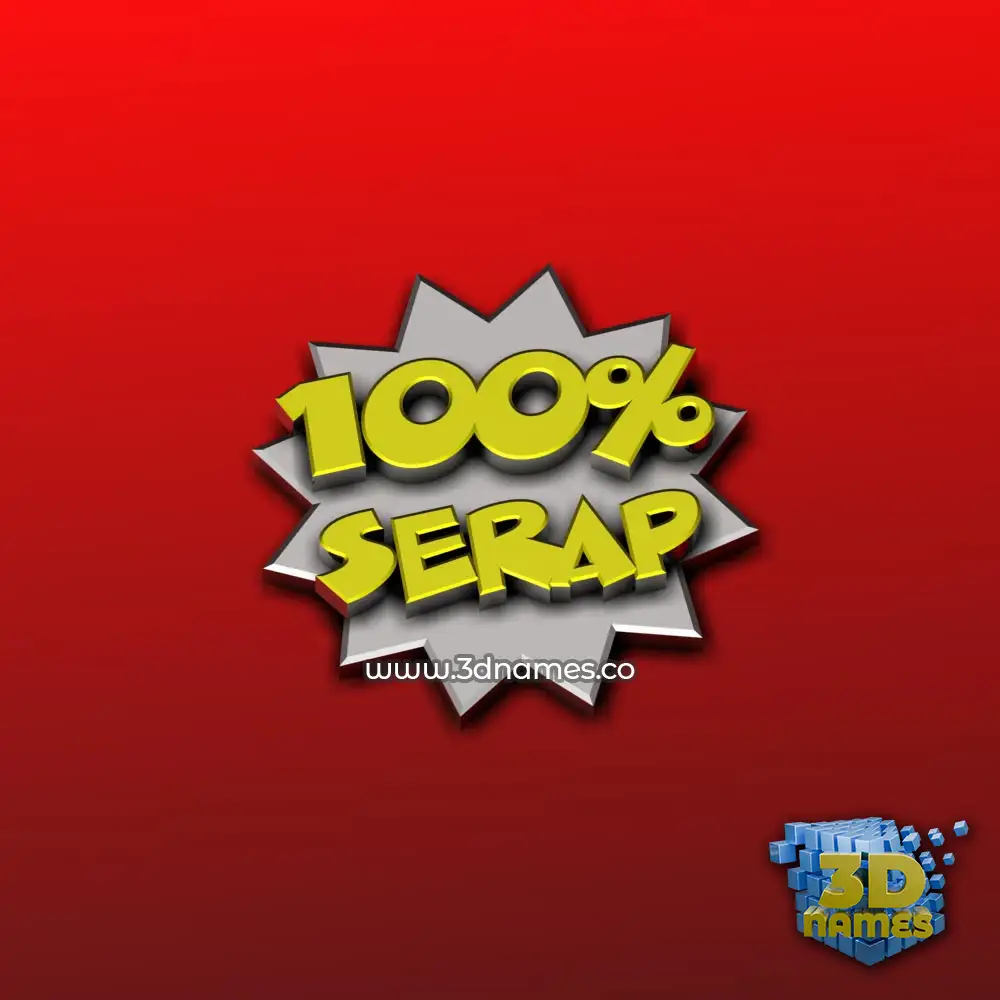 serap in 100 Percent style - 3D name wallpaper