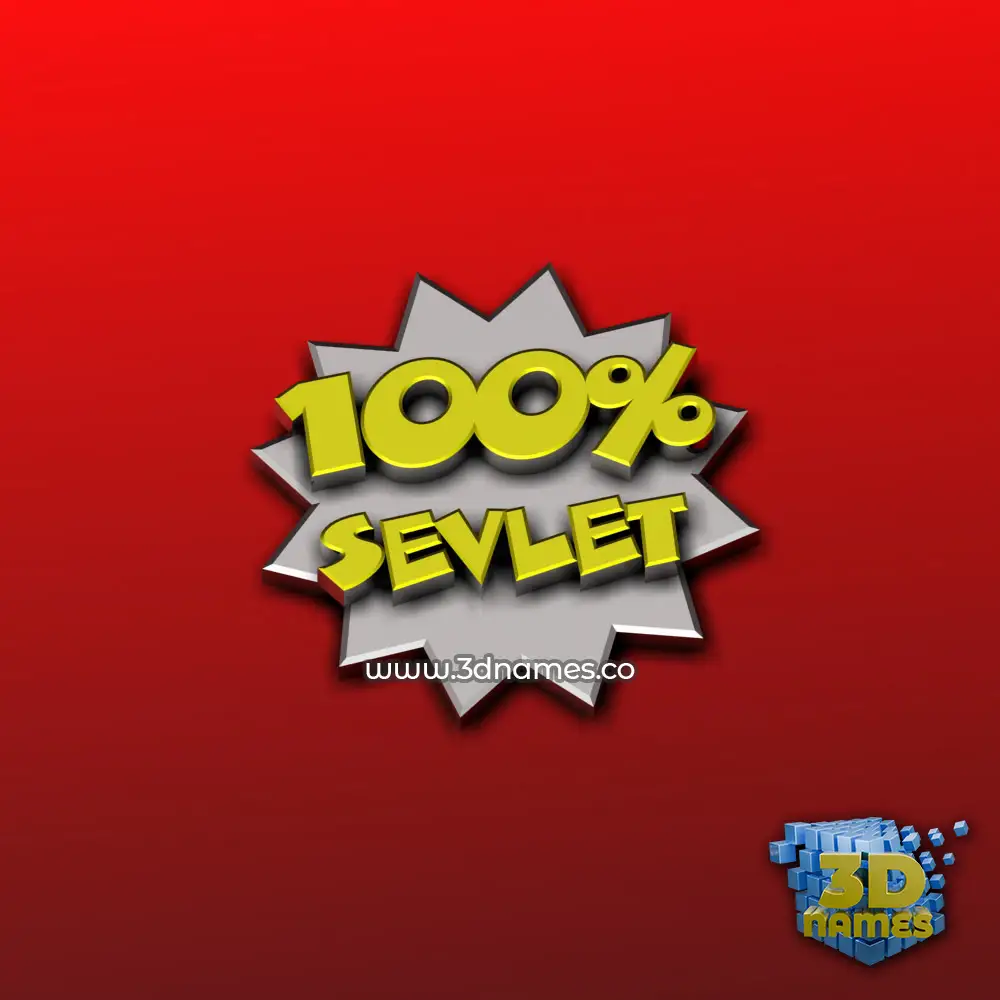 sevlet in 100 Percent style - 3D name wallpaper