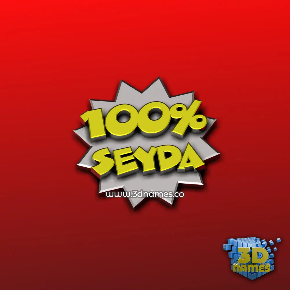 seyda in 100 Percent style - 3D name wallpaper