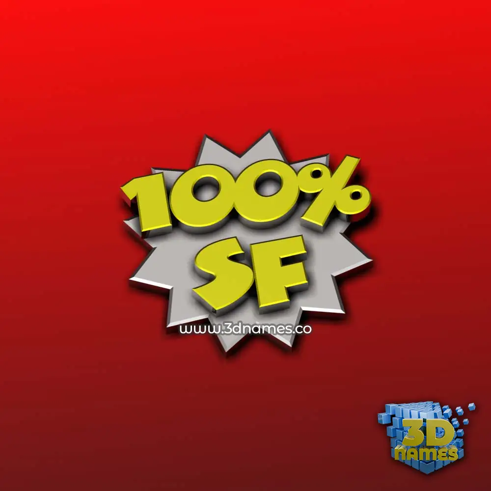 sf in 100 Percent style - 3D name wallpaper