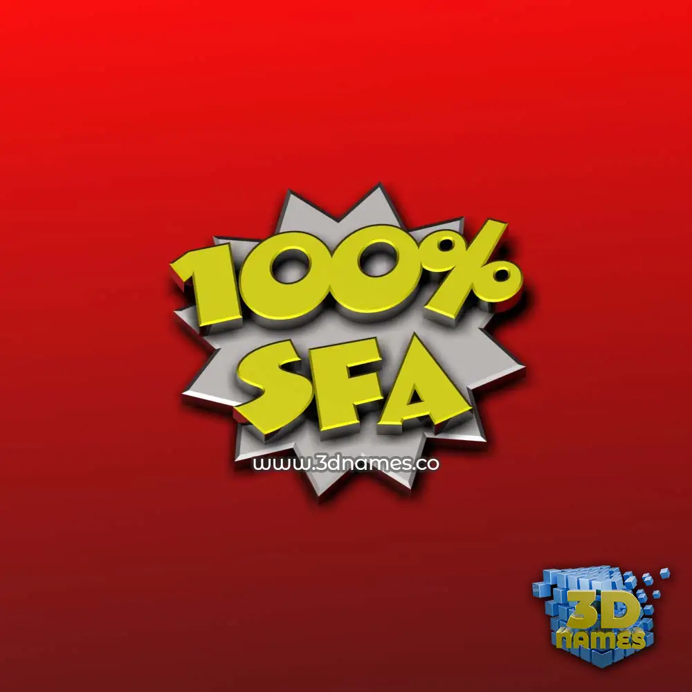 sfa in 100 Percent style - 3D name wallpaper