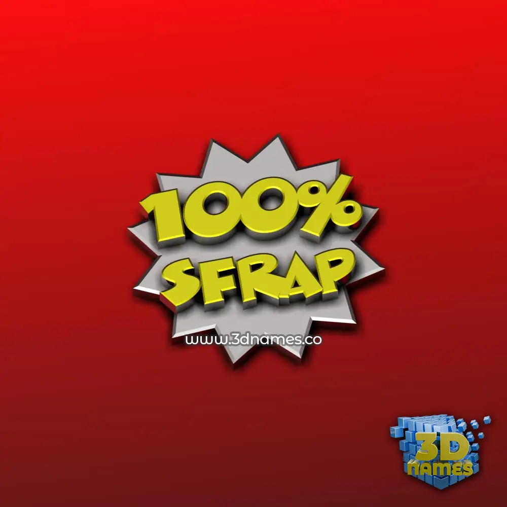 sfrap in 100 Percent style - 3D name wallpaper