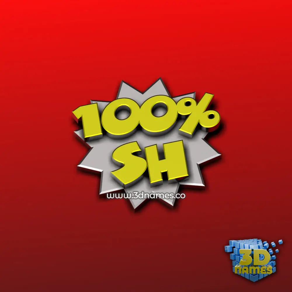sh in 100 Percent style - 3D name wallpaper