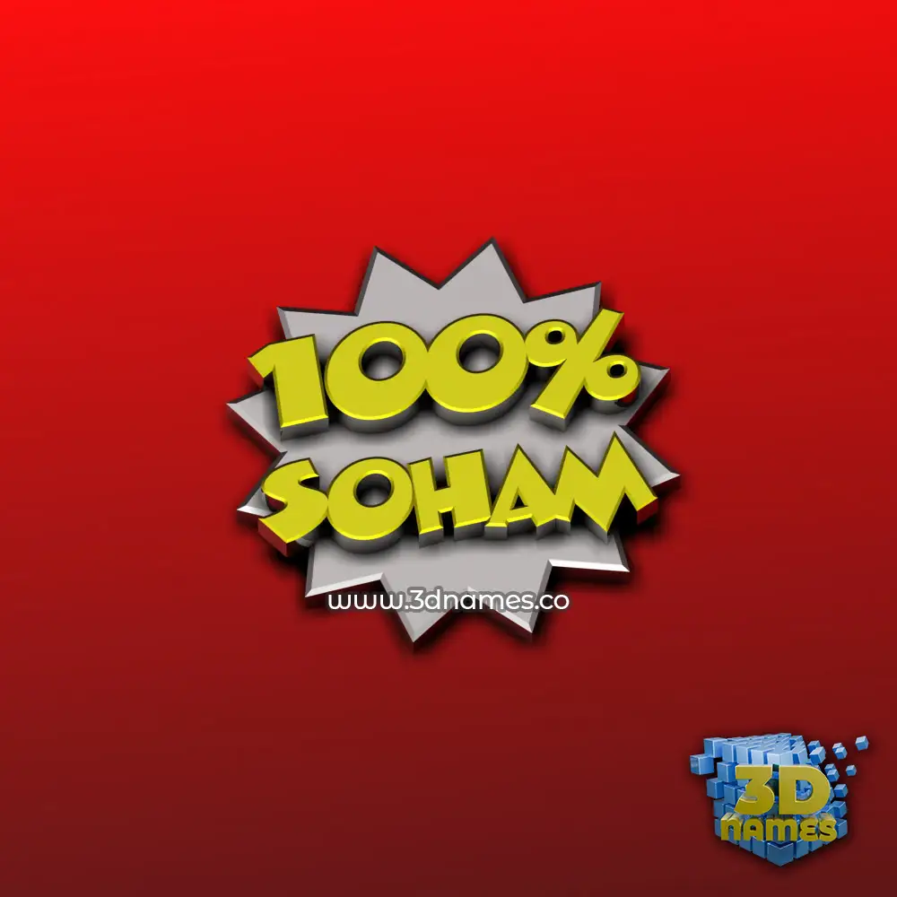 soham in 100 Percent style - 3D name wallpaper