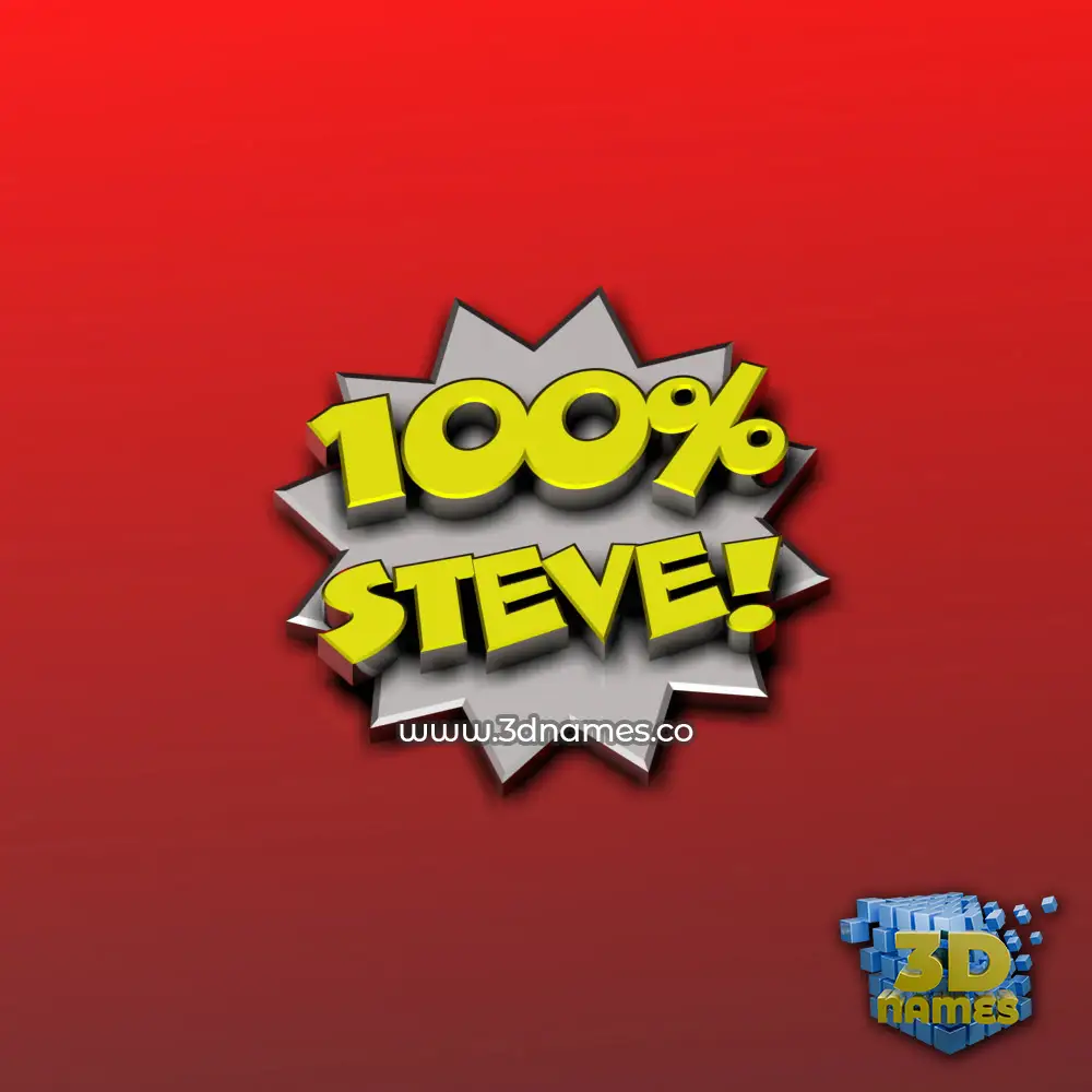 steve in 100 Percent style - 3D name wallpaper