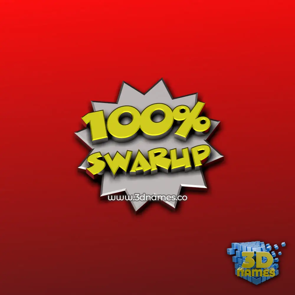 swarup in 100 Percent style - 3D name wallpaper