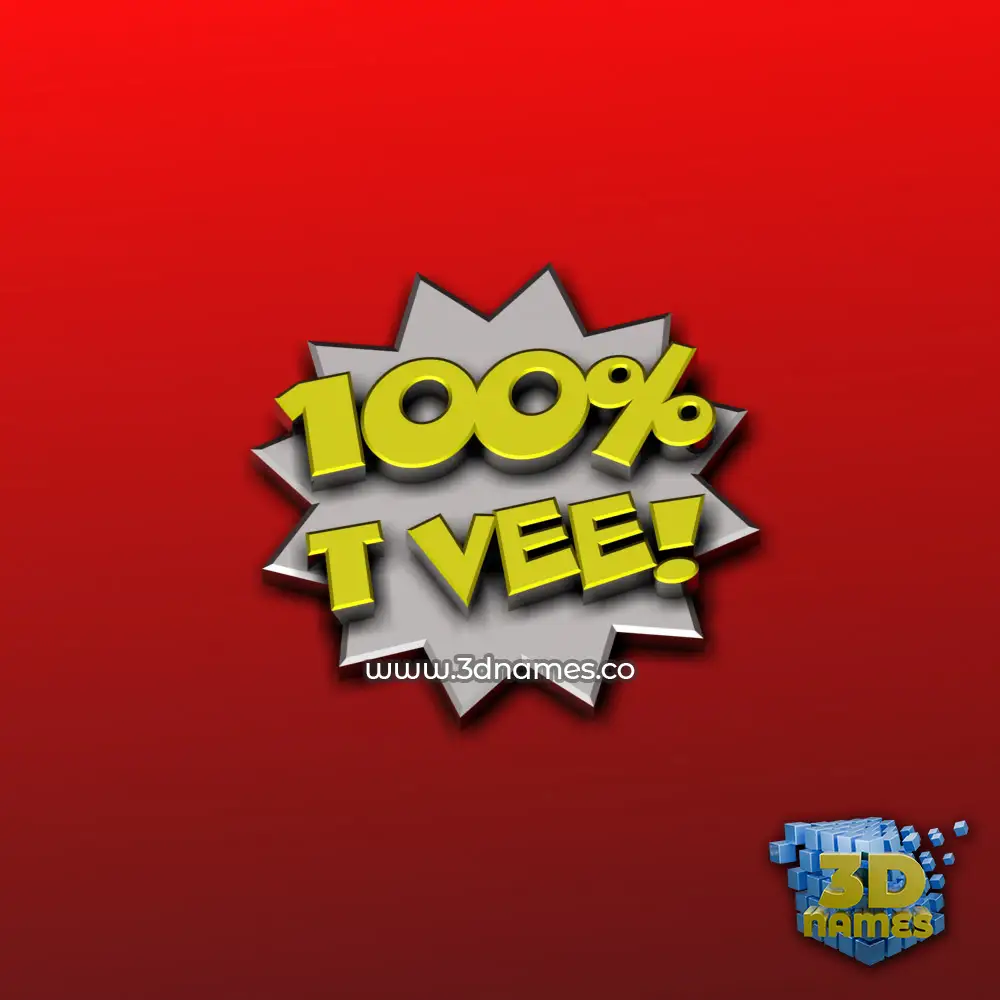t vee in 100 Percent style - 3D name wallpaper