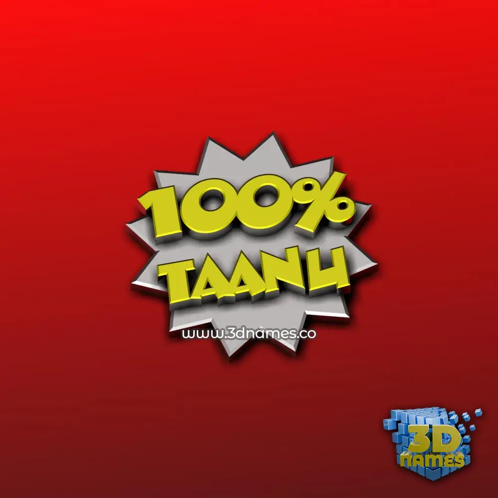 taanu in 100 Percent style - 3D name wallpaper