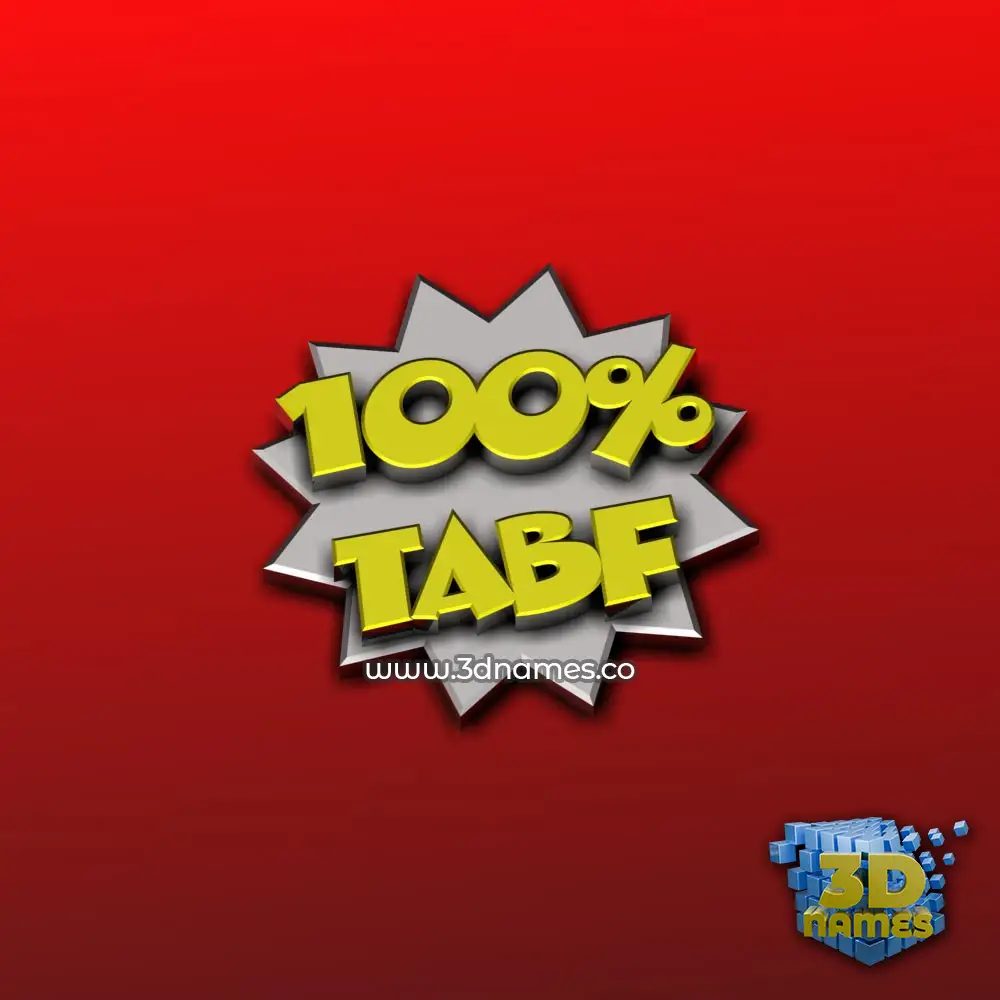 tabf in 100 Percent style - 3D name wallpaper