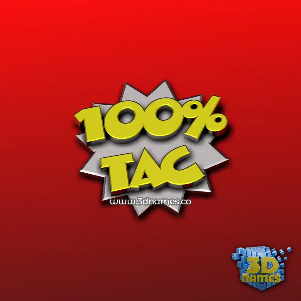 tac in 100 Percent style - 3D name wallpaper