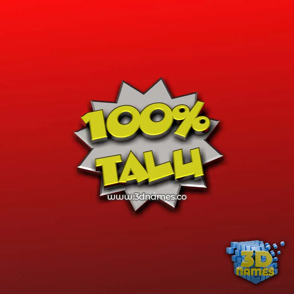 talu in 100 Percent style - 3D name wallpaper