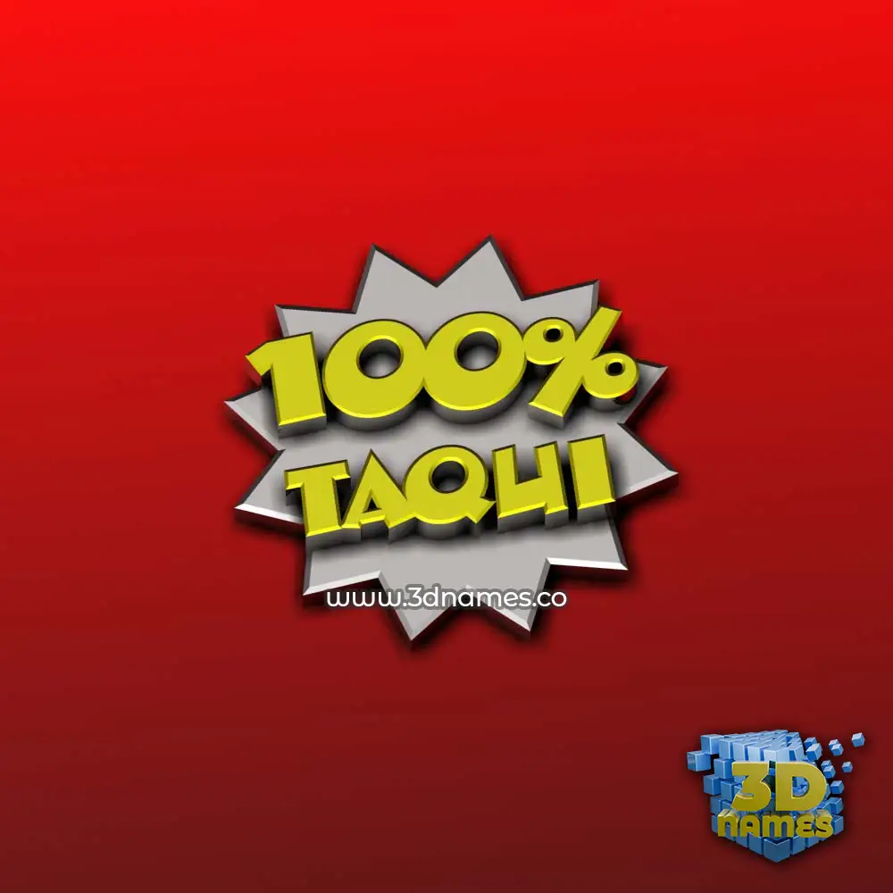 taqui in 100 Percent style - 3D name wallpaper