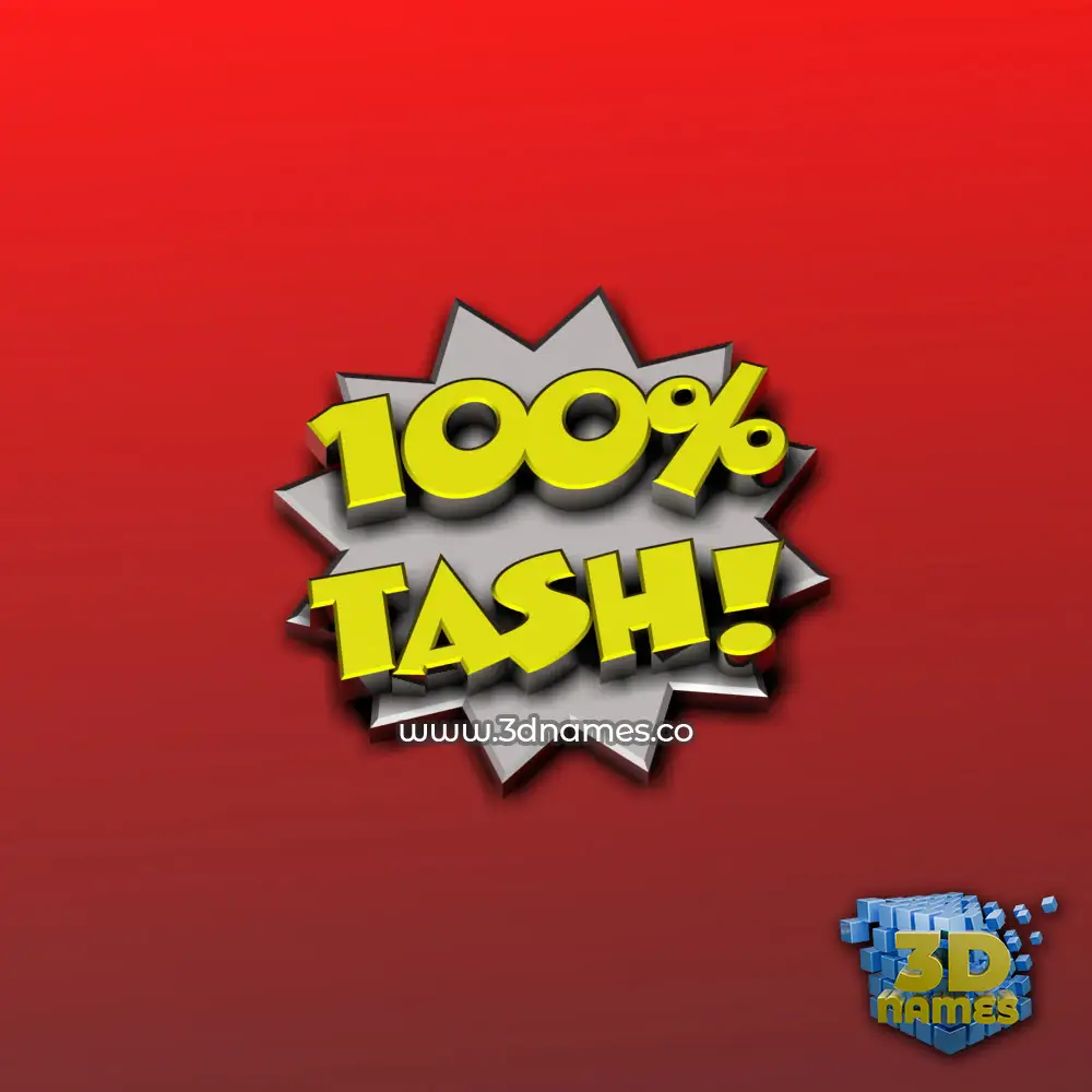 tash in 100 Percent style - 3D name wallpaper