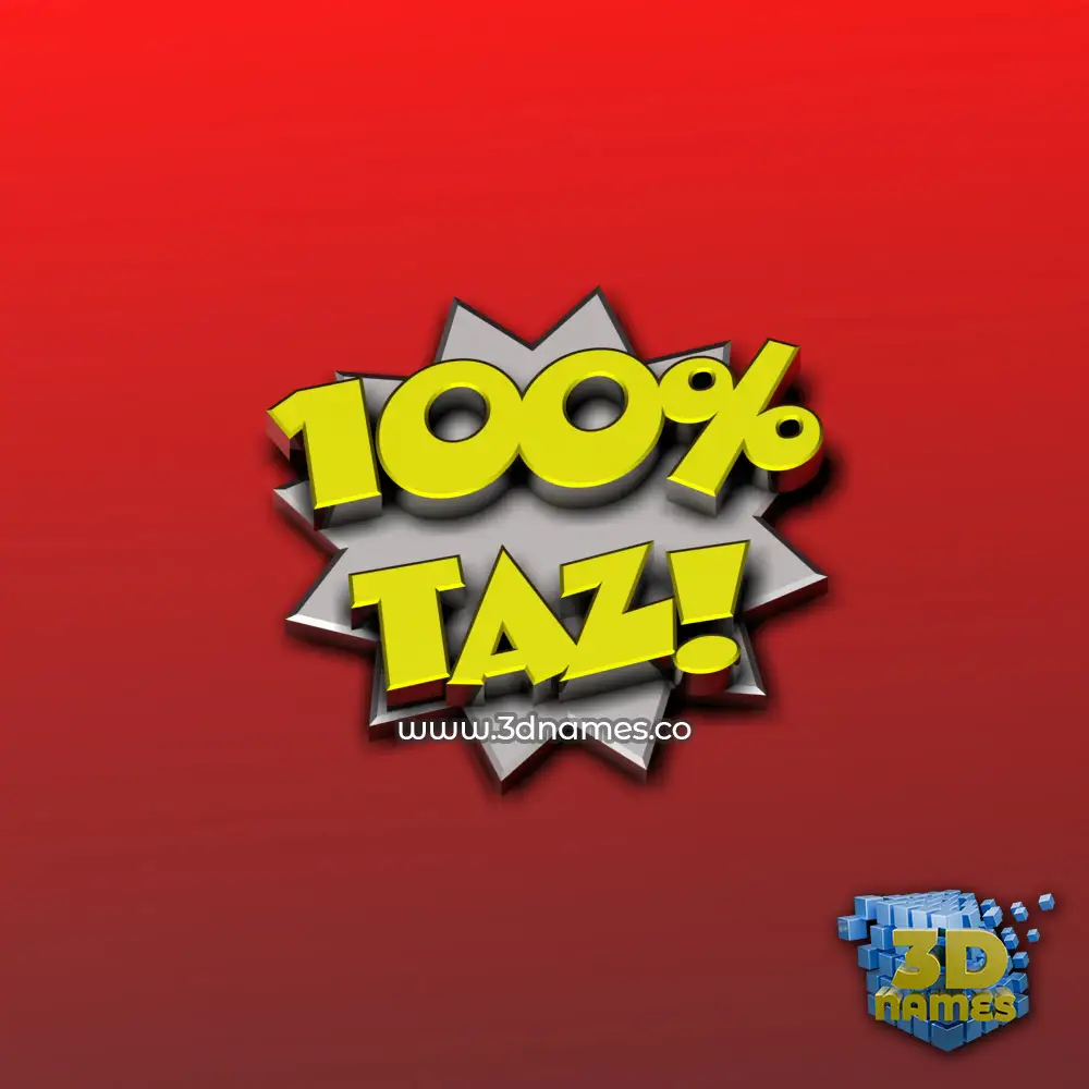 taz in 100 Percent style - 3D name wallpaper