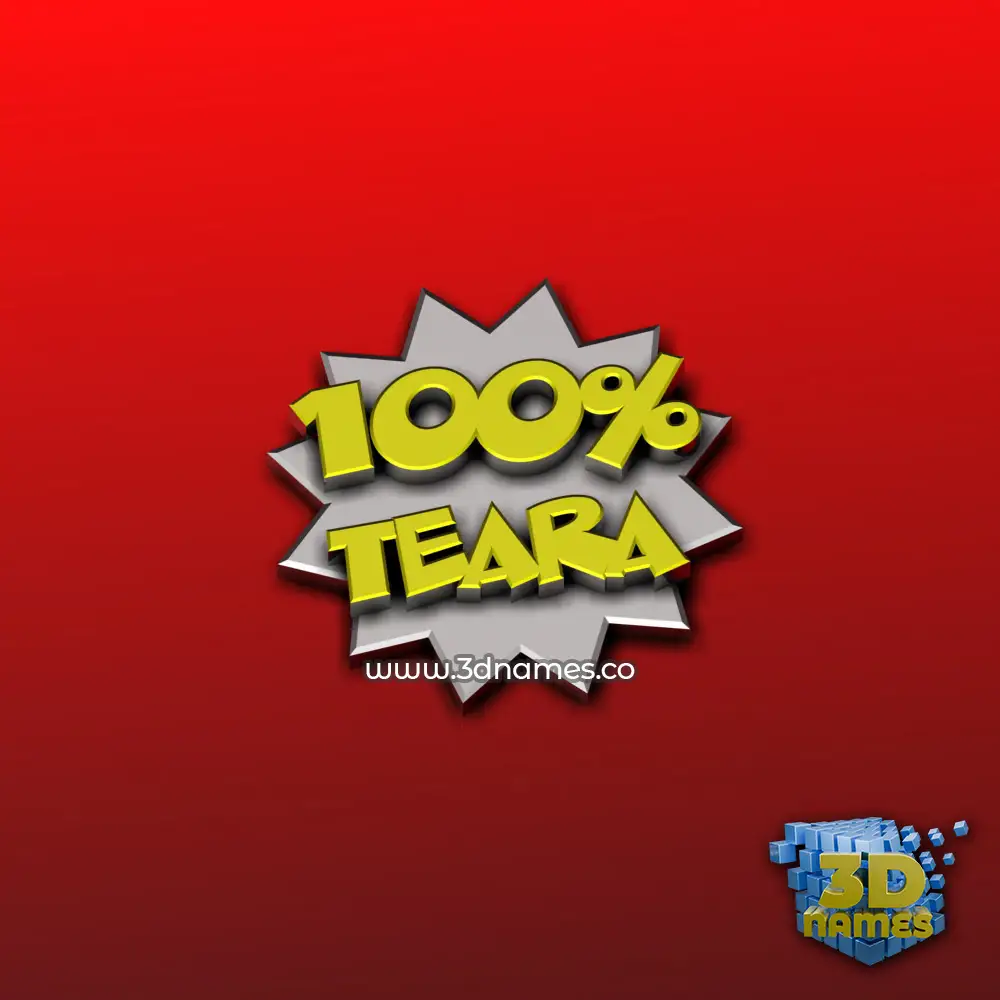 teara in 100 Percent style - 3D name wallpaper